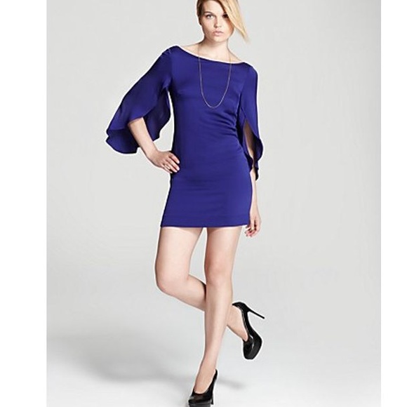 Milly Dresses & Skirts - MILLY Blue Silk Butterfly-Sleeve Shift Dress sz 6